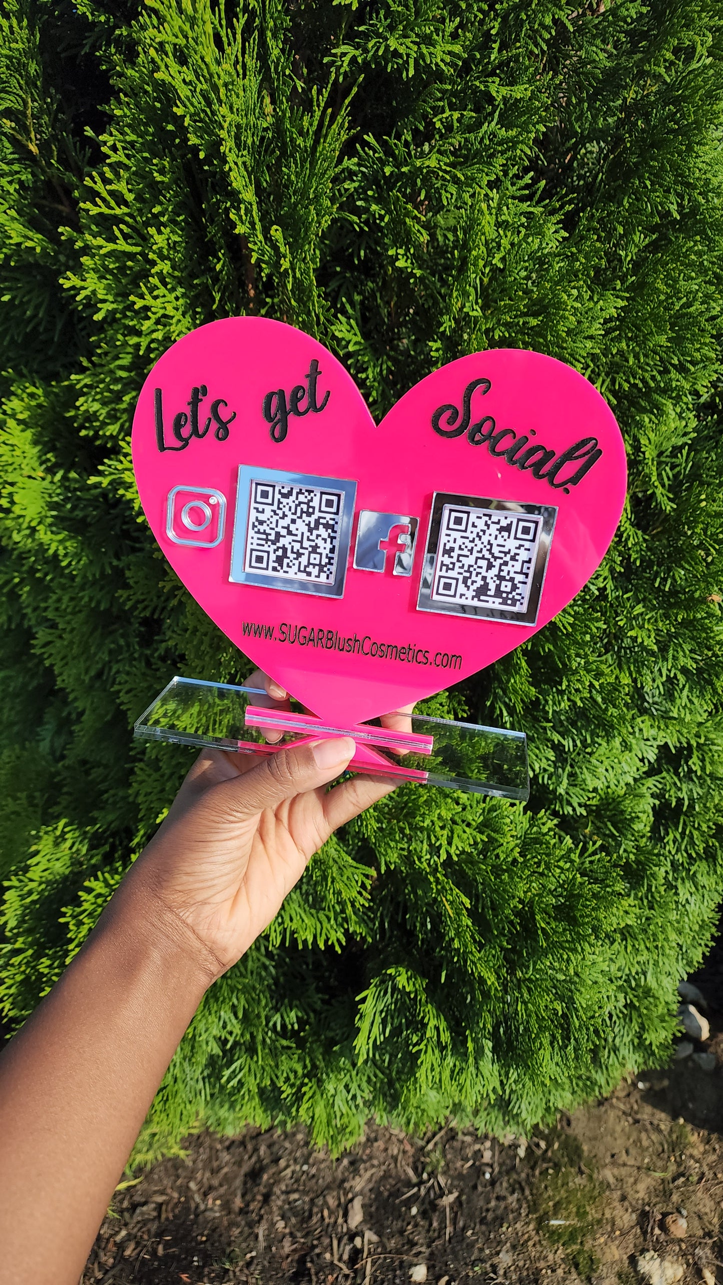 Double Icon & QR Code Acrylic Social/Payment Sign