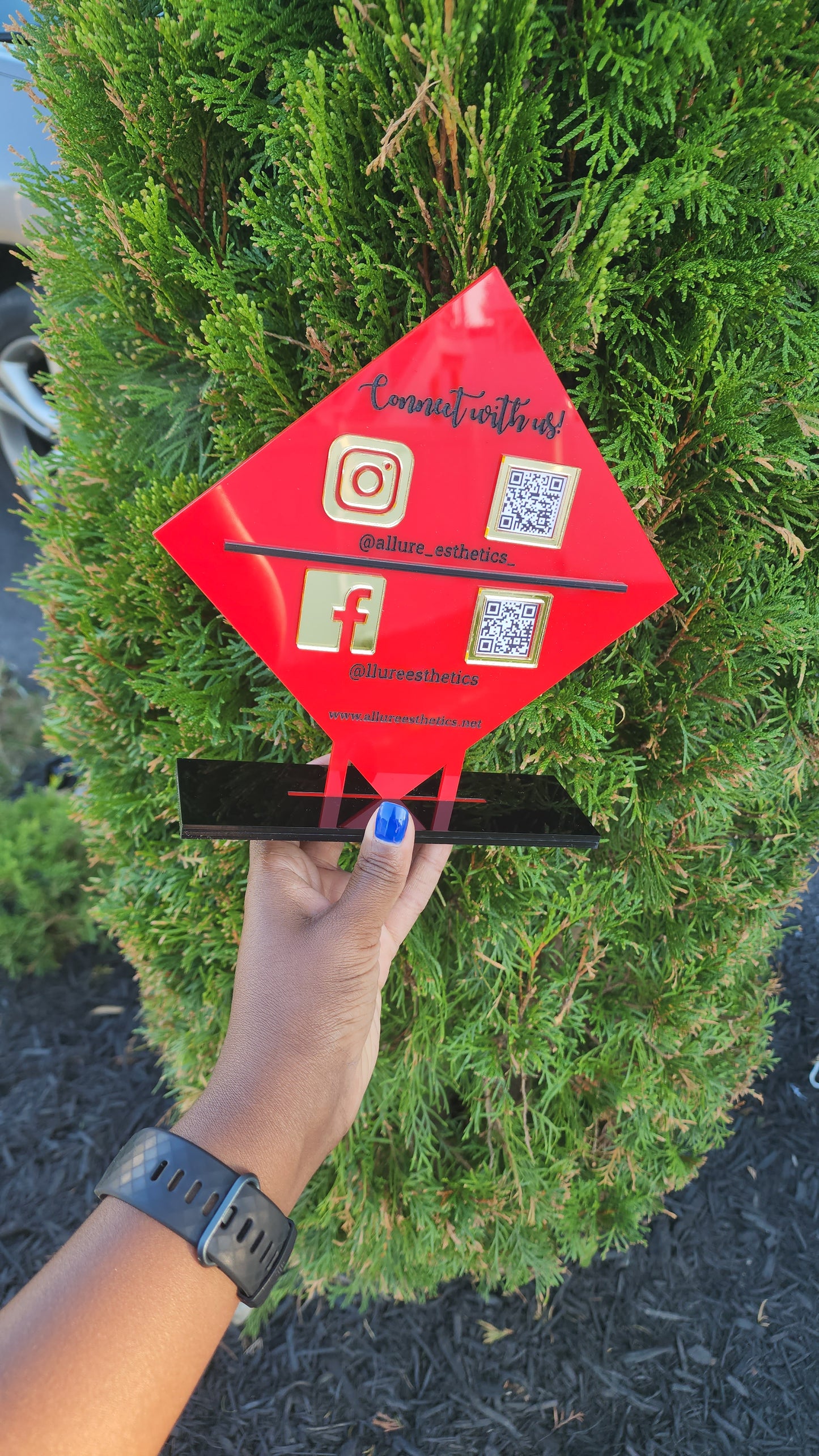 Double Icon & QR Code Acrylic Social/Payment Sign