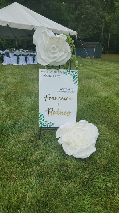 Rectangle Acrylic Wedding Sign With 3D Acrylic Names