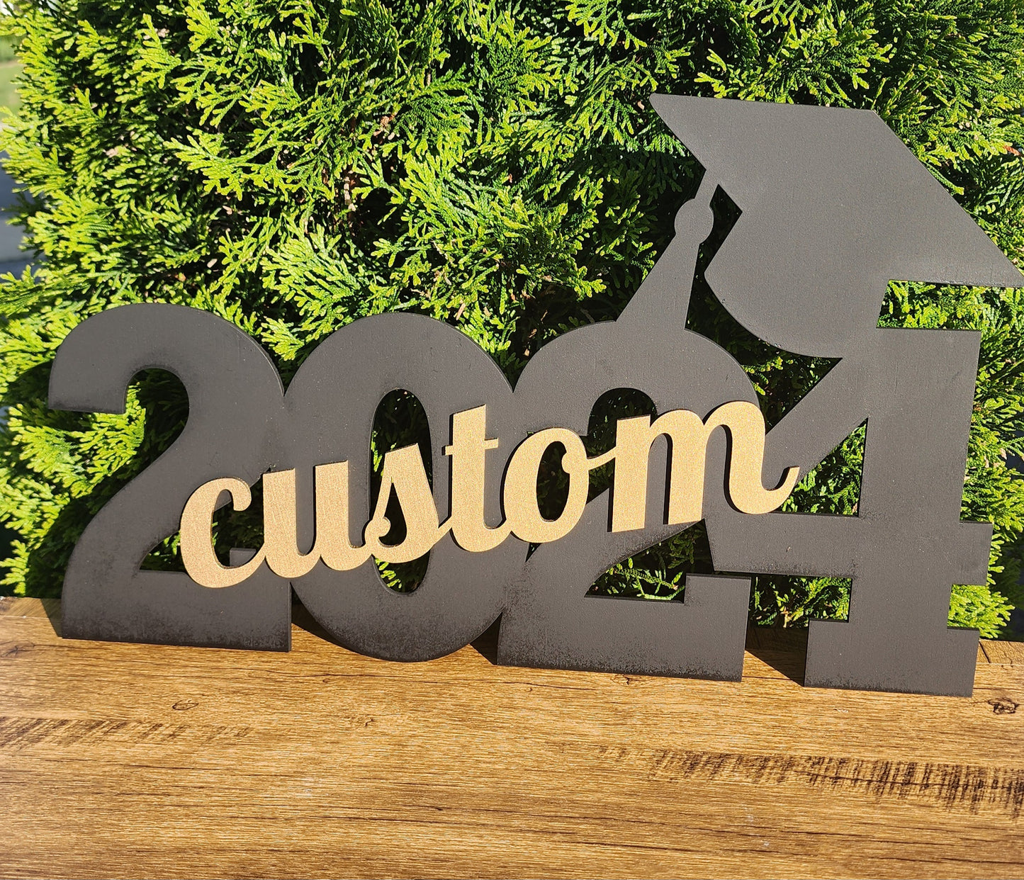 2024 Graduation Cap Wood Sign w/ Personalized Name