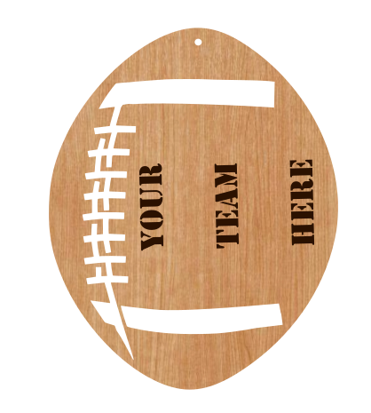 Football Team Shape Engraved