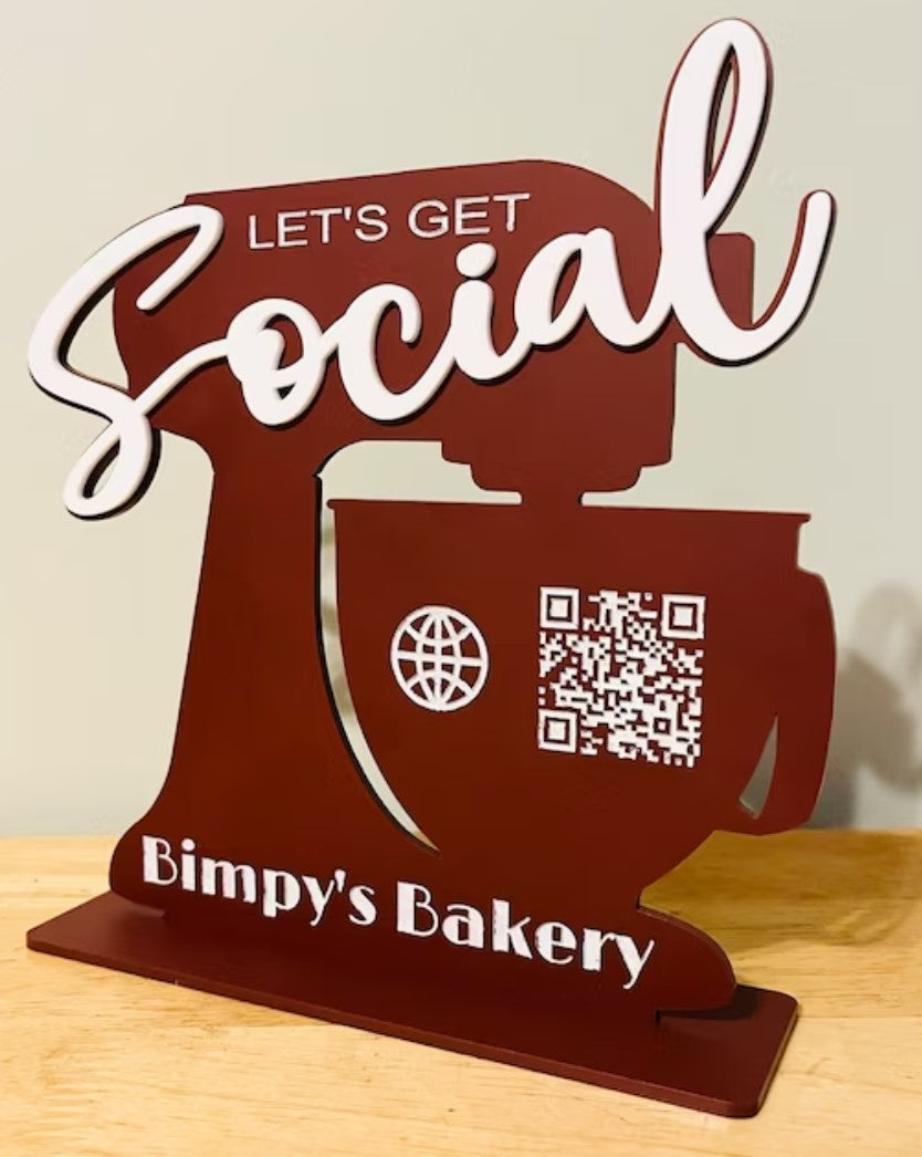 Extra Large Multi QR Customizable Social/Payment Sign!