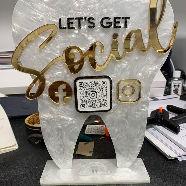 Extra Large Multi QR Customizable Social/Payment Sign!