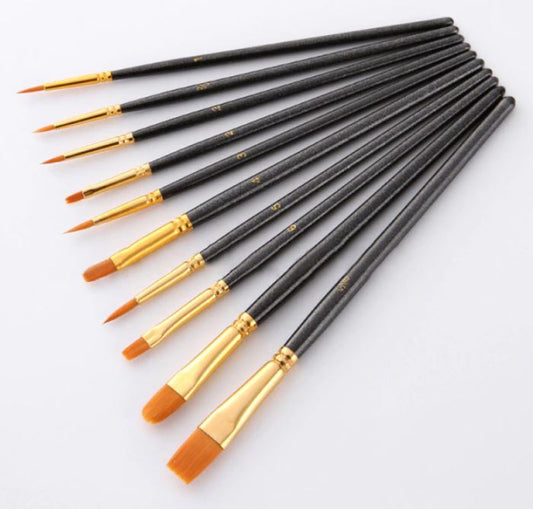 10 pcs. Nylon Paint Brushes