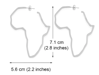 Africa Outline Earrings- (4 Color Options)- BULK BUY 45 PAIRS!