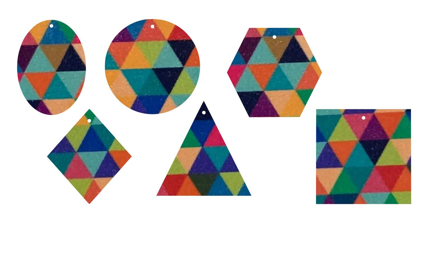 Colorful Triangles- Printed Pattern Designs (Sets)
