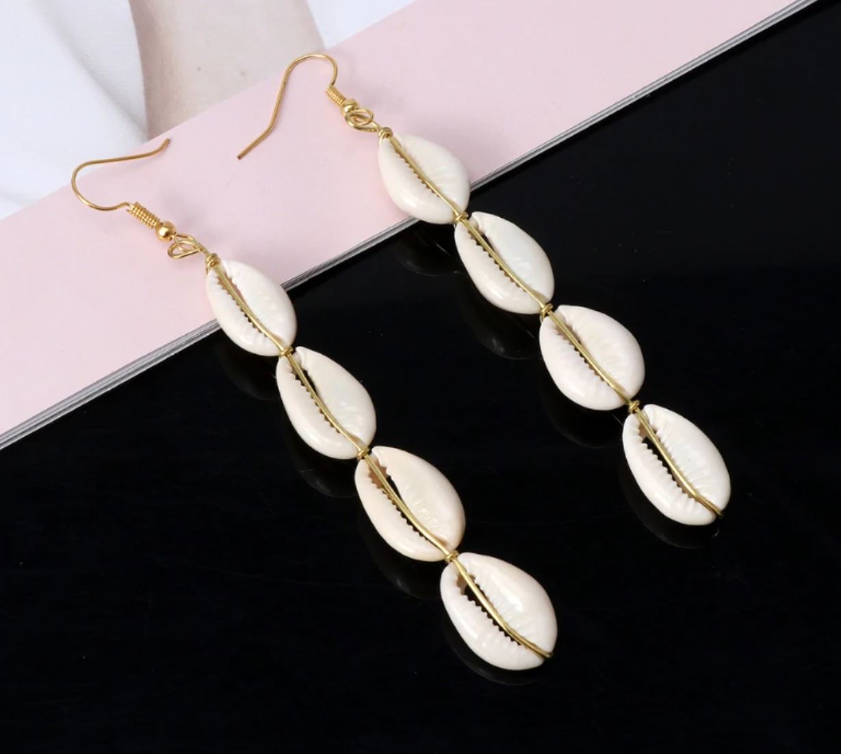 Cowrie Link Earrings- BULK BUY 19 Pieces!