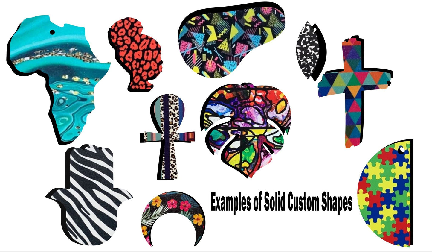 CUSTOM EARRING SHAPES III- Printed Pattern Designs (Sets)