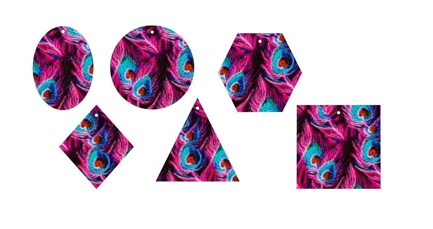 Micro Pink & Teal Peacock- Printed Pattern Designs (Sets)
