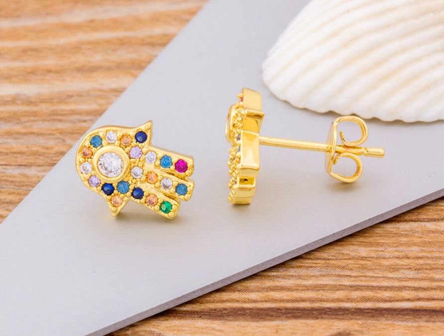 Mini Hamsa Studs- BULK BUY 14 PAIRS!