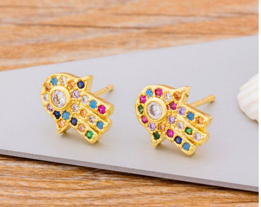 Mini Hamsa Studs- BULK BUY 14 PAIRS!