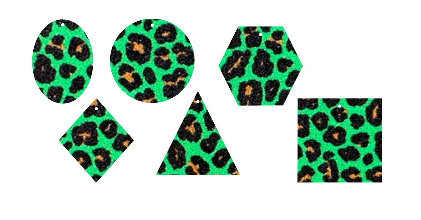 Micro Green Leopard- Printed Pattern Designs (Sets)