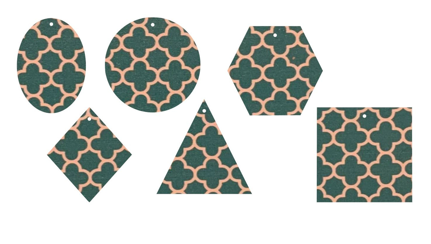 Teal Quatrefoil- Printed Pattern Designs (Sets)