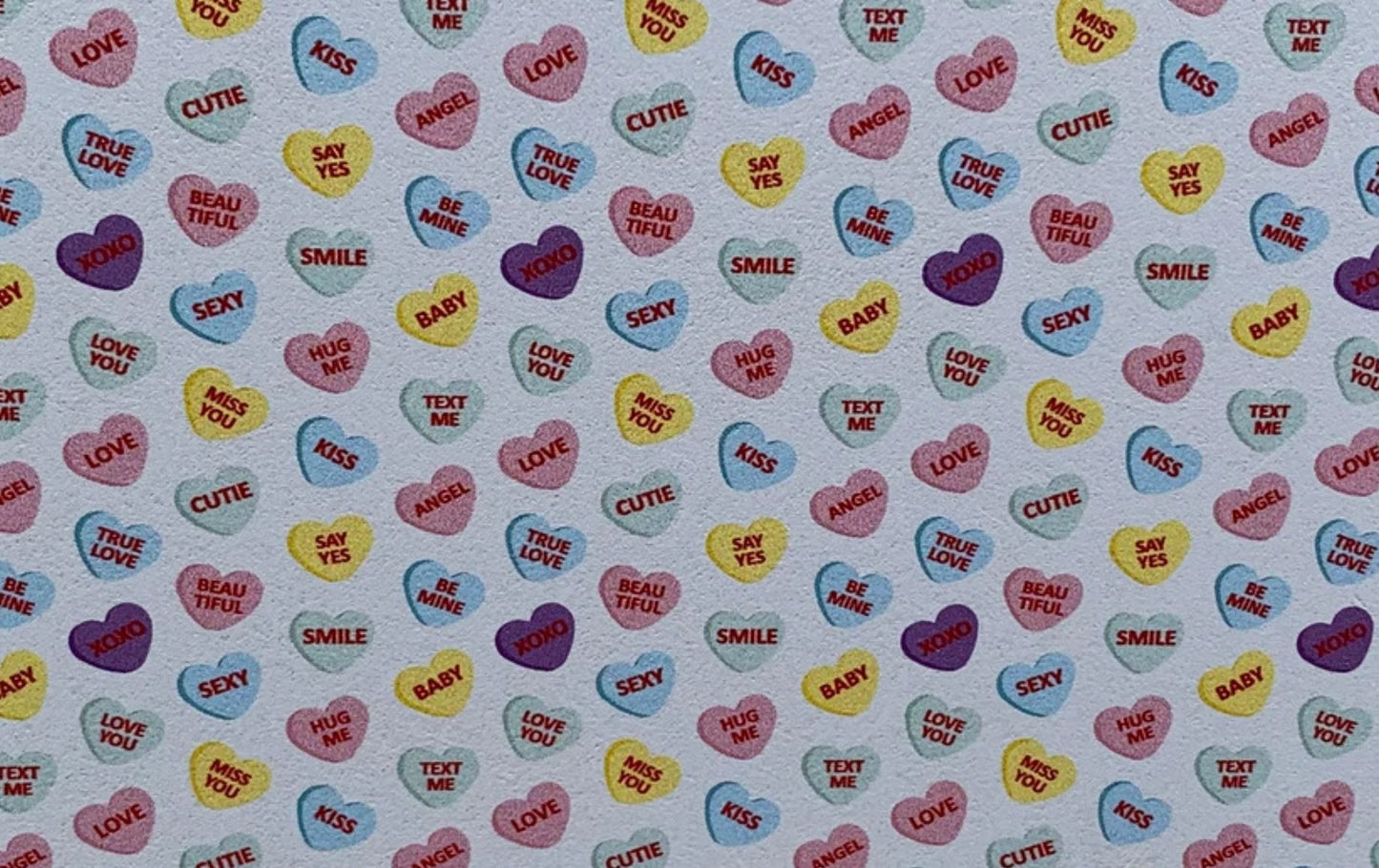 Worded Candy Heart- Printed Pattern Designs (Sets)