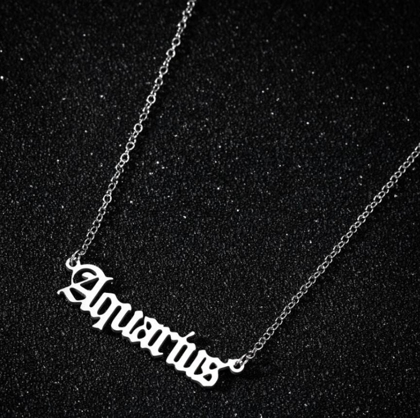 Old English Zodiac Sign STERLING SILVER Necklace- BULK BUY - 188 PIECES!