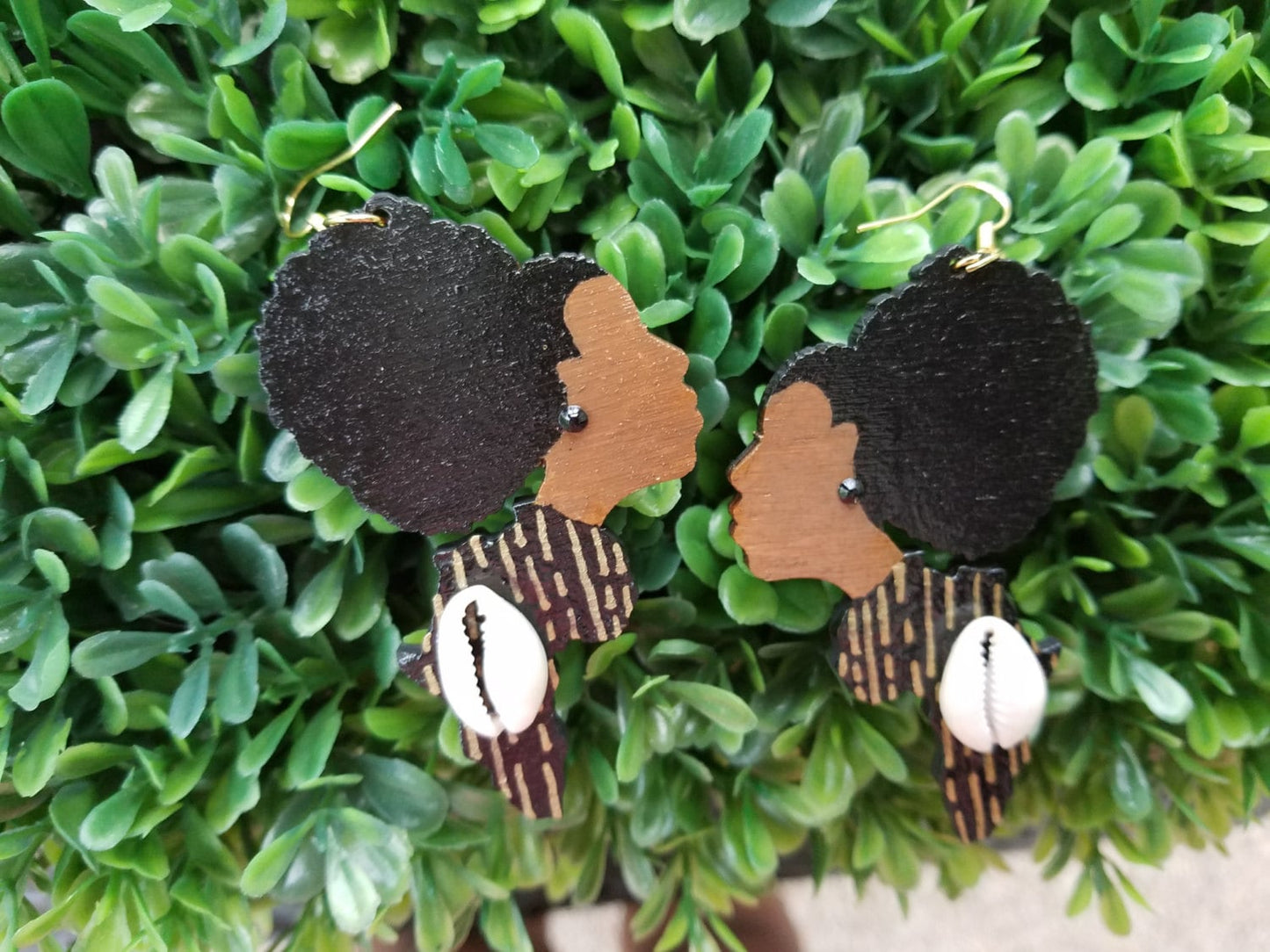 Queen of Africa Wooden Earrings BULK BUY 3 PAIRS!