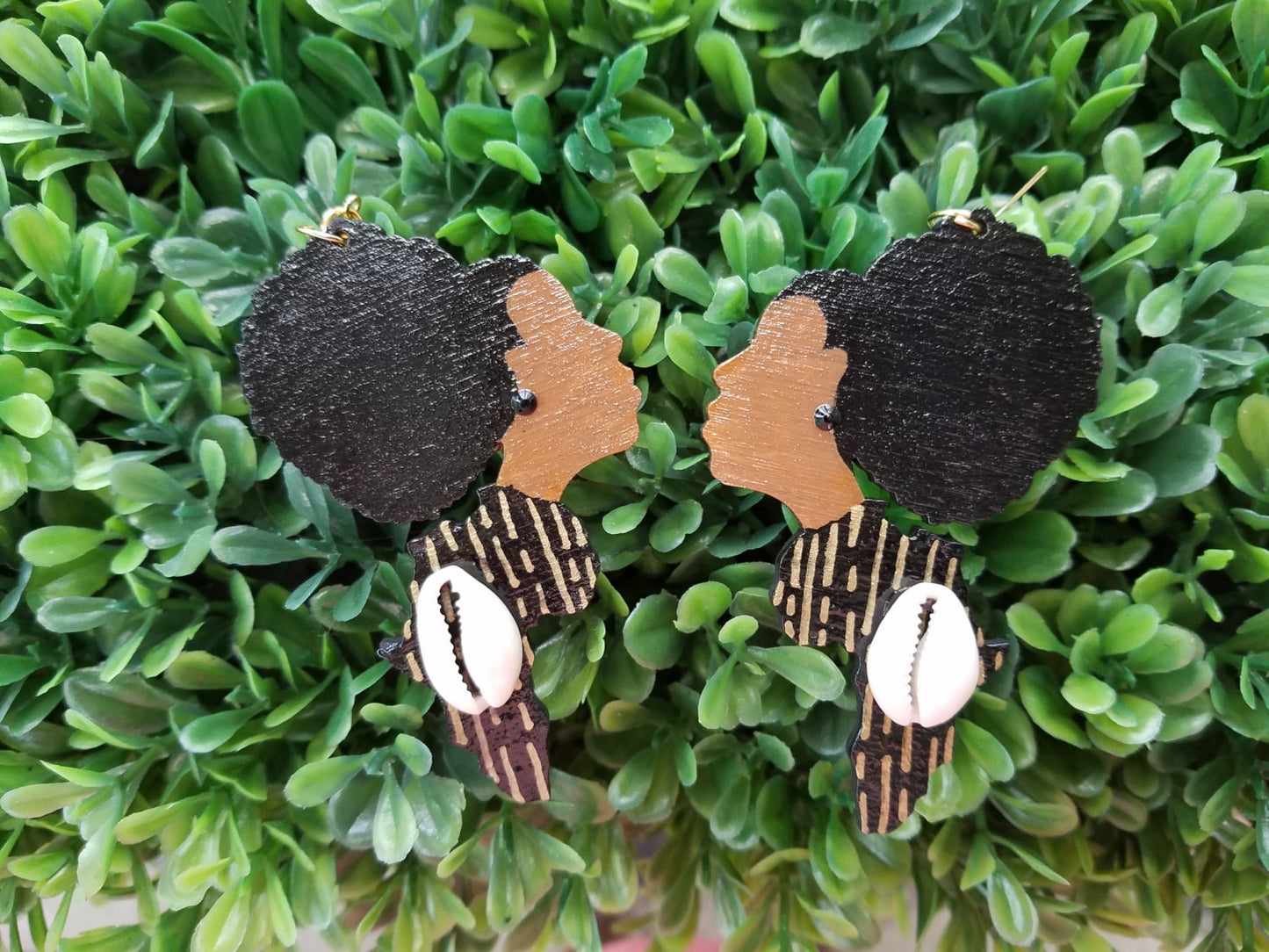 Queen of Africa Wooden Earrings BULK BUY 3 PAIRS!