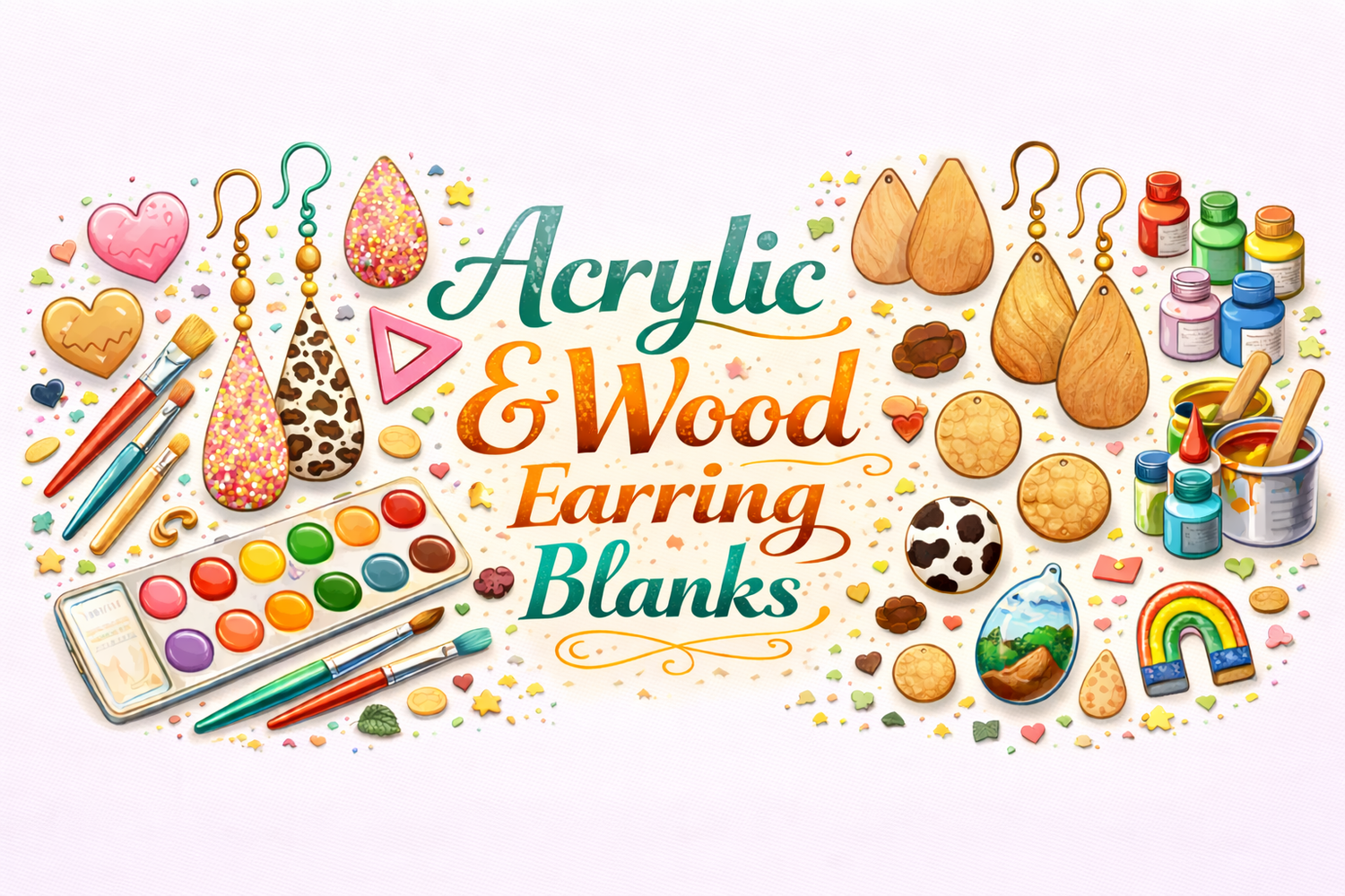 Acrylic & Wood Earring Blanks