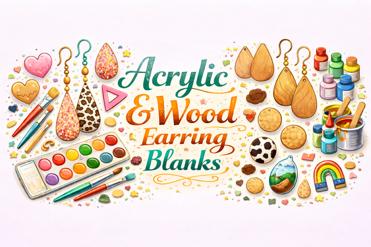 Acrylic & Wood Earring Blanks