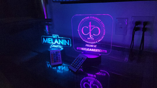 Acrylic Logo/Sign/Trophy/ Lighting- 3D LED Light Lamp Base (Remote control + USB Cable Adjustable 7 Colors Decoration Optional)
