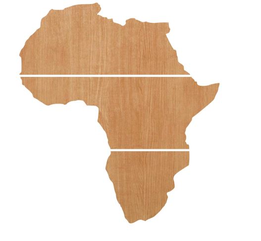 Africa Sectioned w/o Hanging Holes (1, 3 & 5)