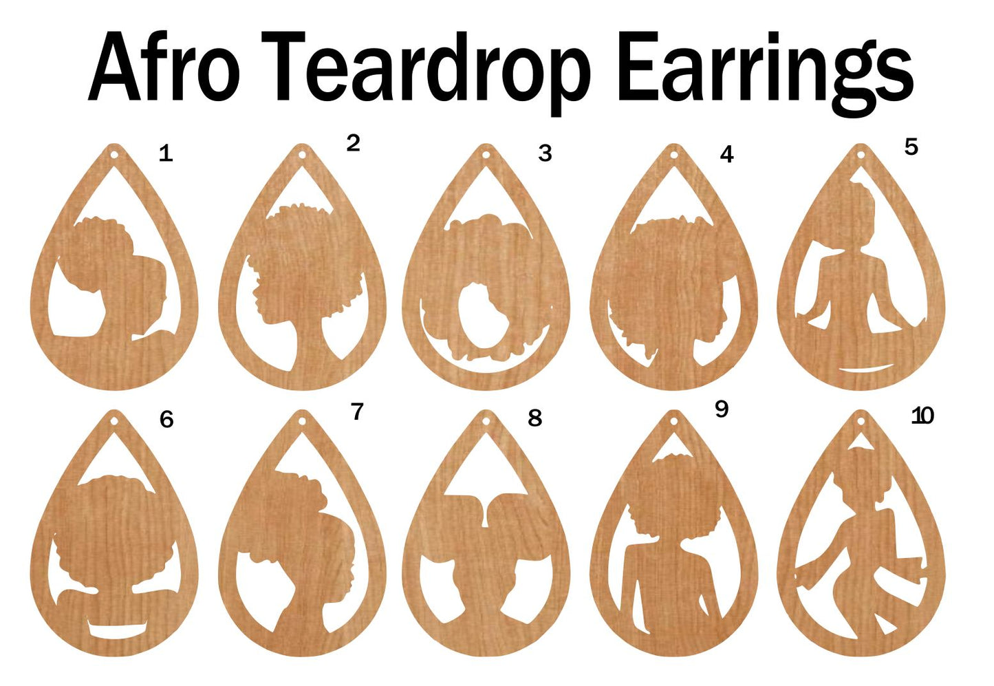 Afro Woman Teardrops (1, 3 & 5)