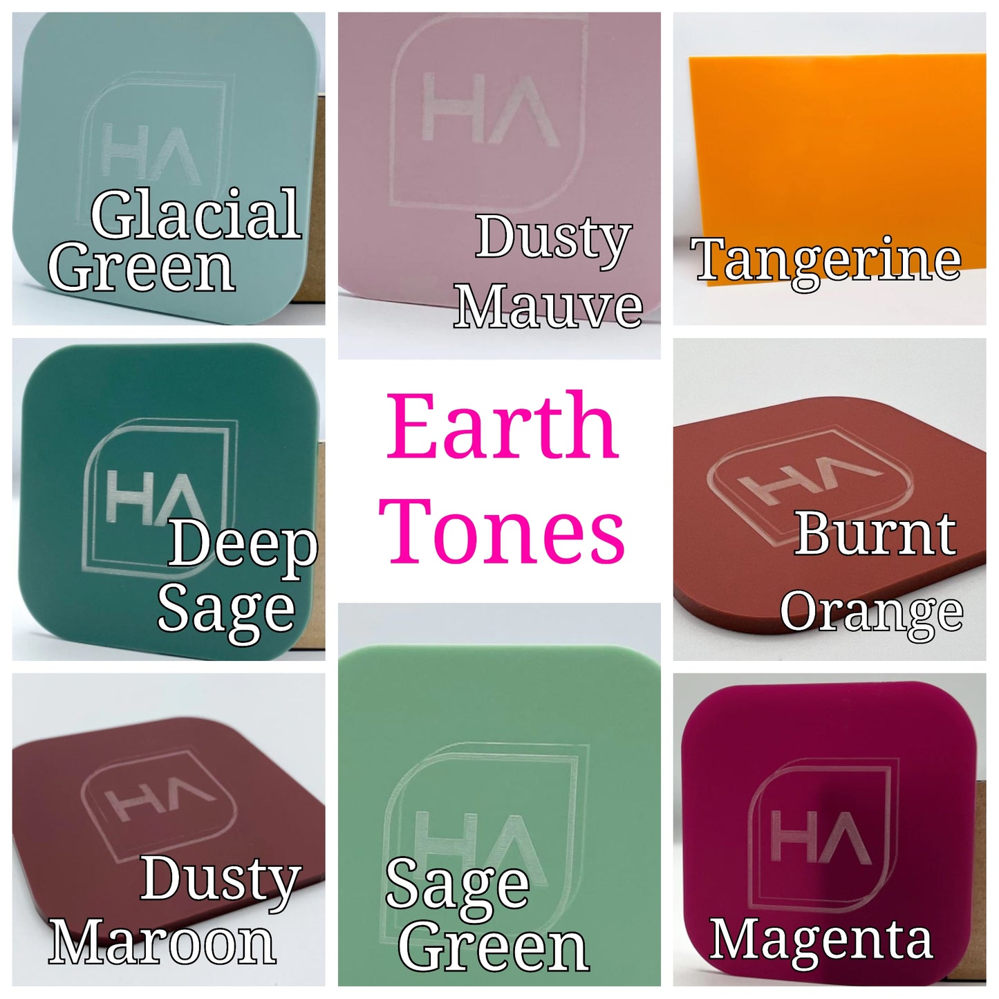 Custom Earth Tone Acrylic Earrings
