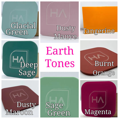 Custom Earth Tone Acrylic Earrings