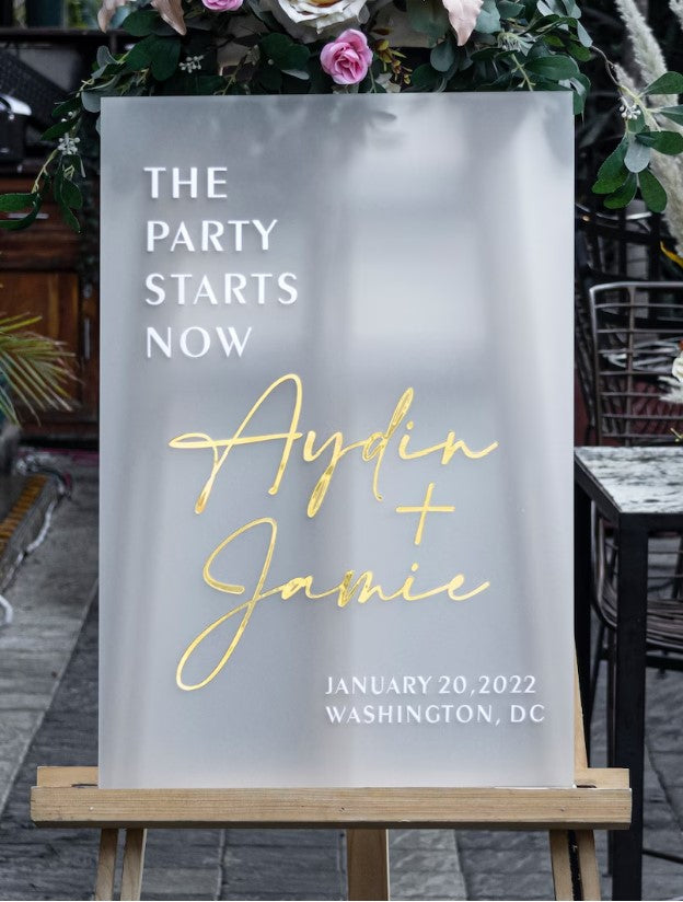 Rectangle Acrylic Wedding Sign With 3D Acrylic Names