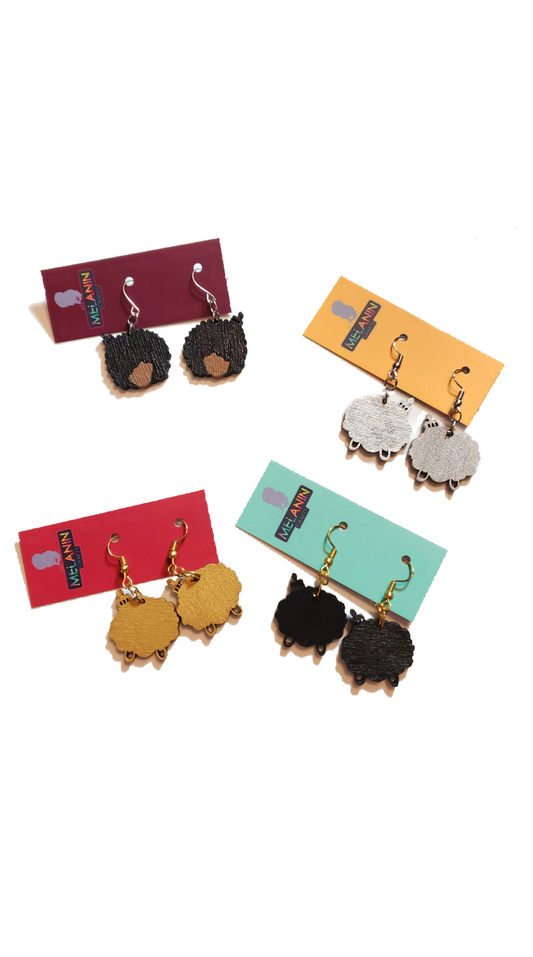 Mini Afro Woman Earrings- BULK BUY 24 PAIRS!