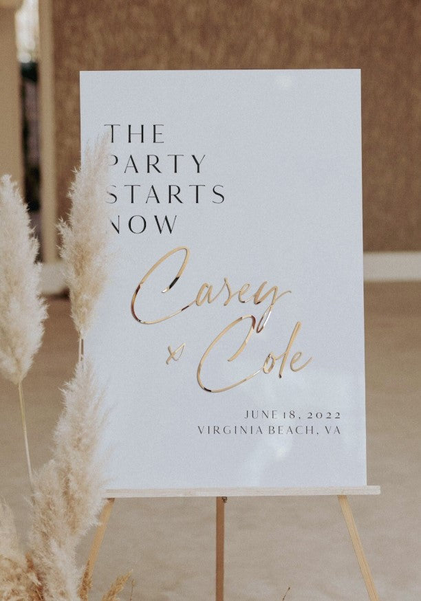 Rectangle Acrylic Wedding Sign With 3D Acrylic Names