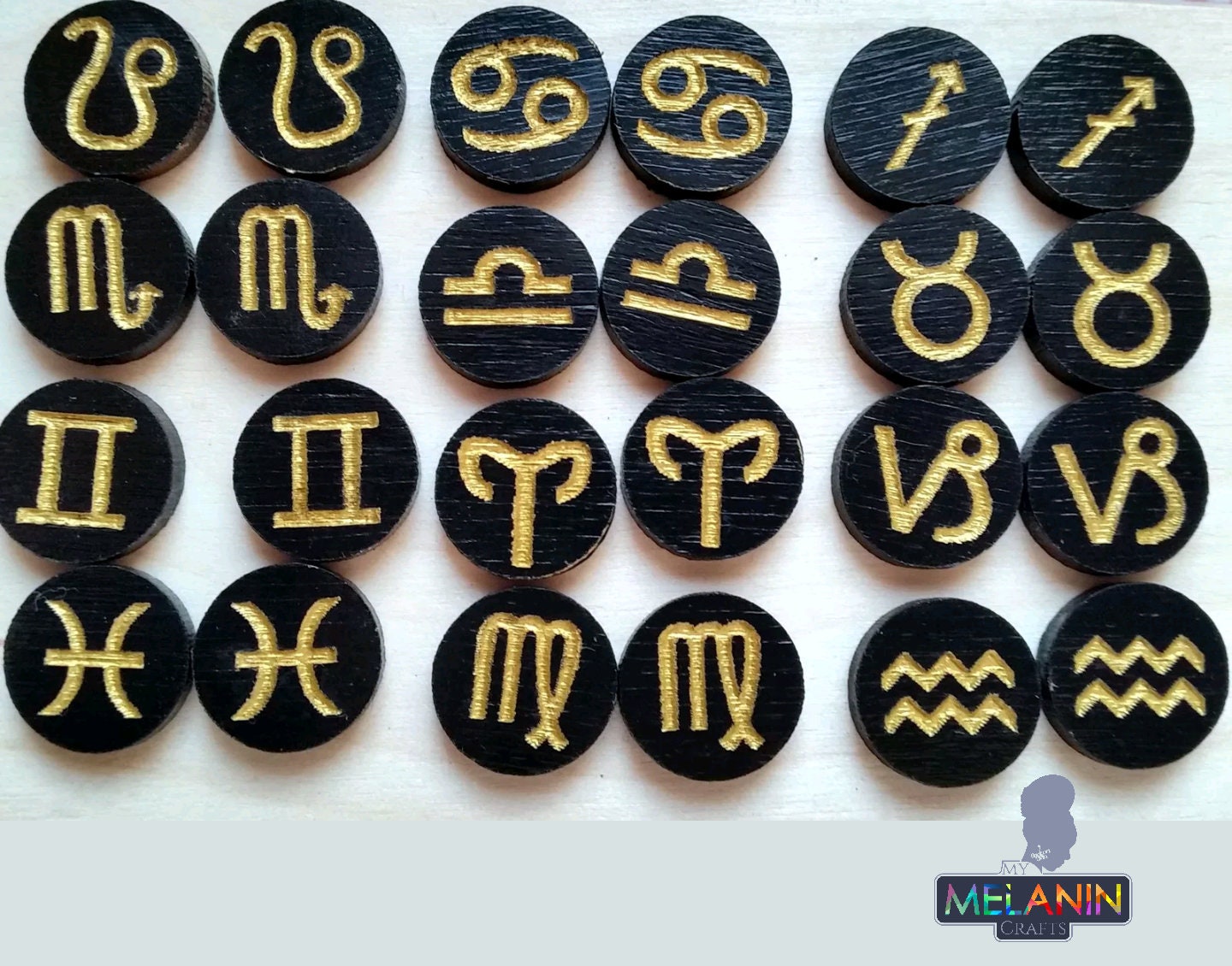 Engraved Zodiac Signs- Wooden Earrings BULK BUY- 150 PAIRS!