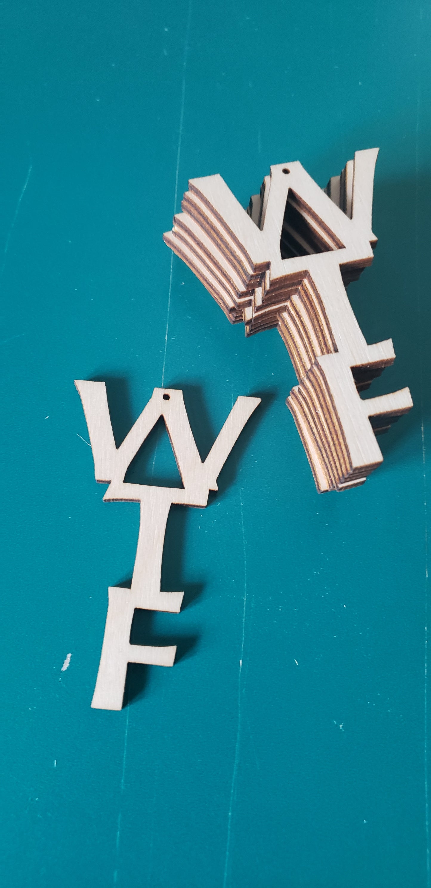 WTF Vertical- Cut Out Shapes- BULK BUY 5 PAIRS!