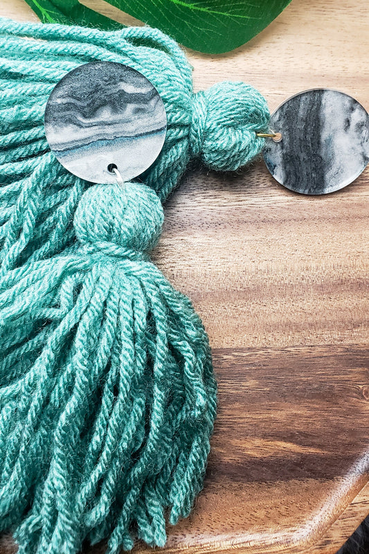 Cloudy Sage- Tassel Earrings- BULK BUY 2 PAIRS!