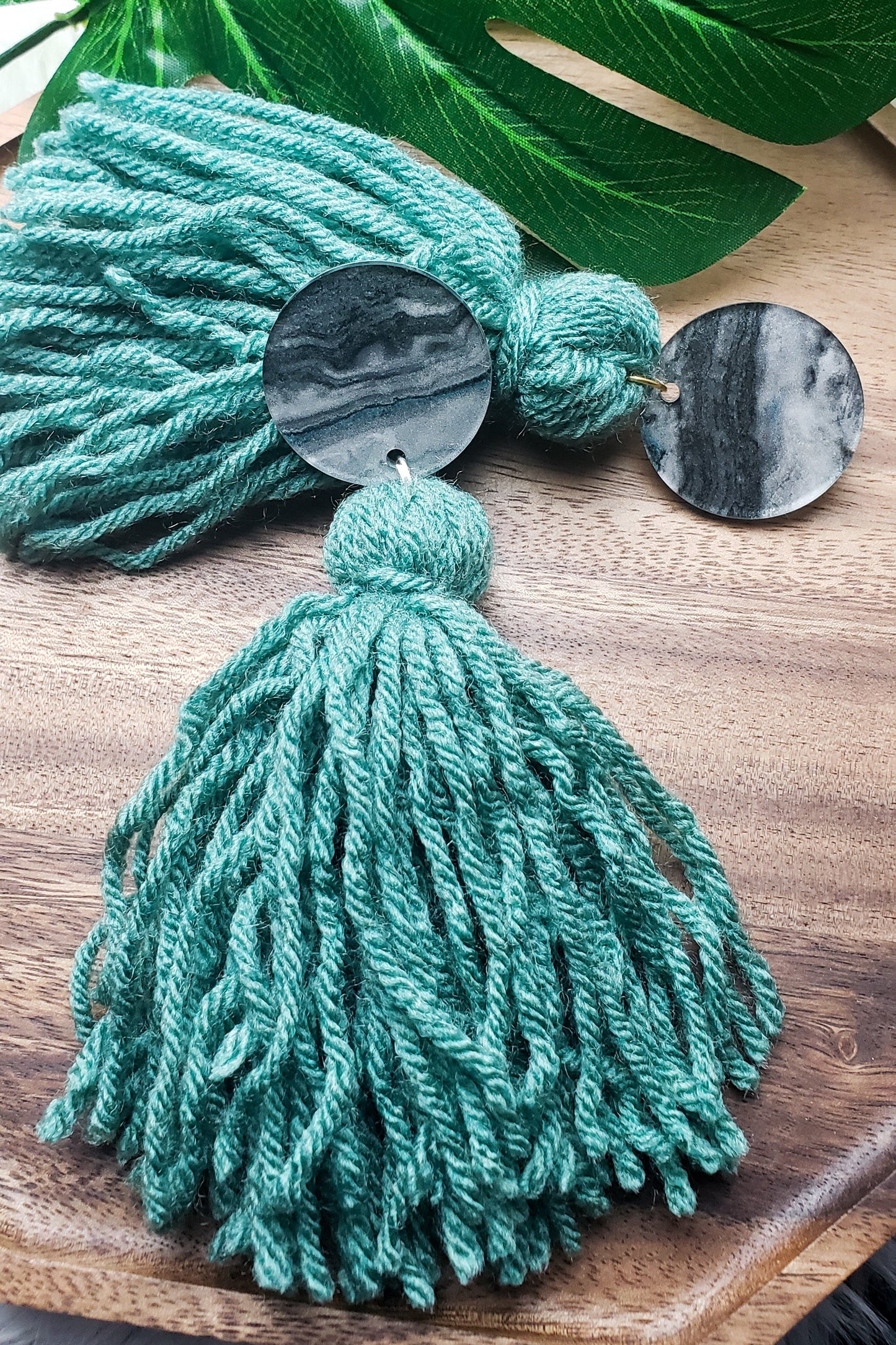 Cloudy Sage- Tassel Earrings- BULK BUY 2 PAIRS!