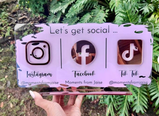 3 Icon Acrylic Social Media Sign