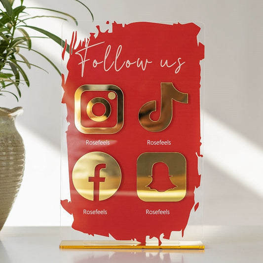 4 Icon Acrylic Social Media Sign