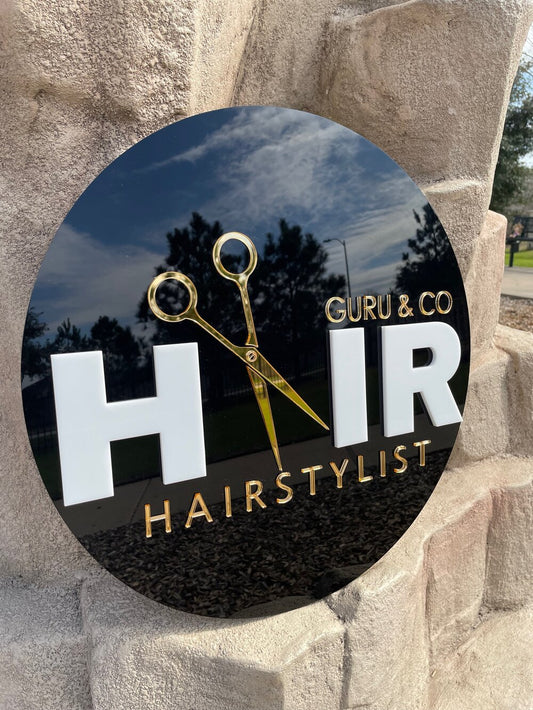 Round Acrylic Logo/ Name Circle Signs