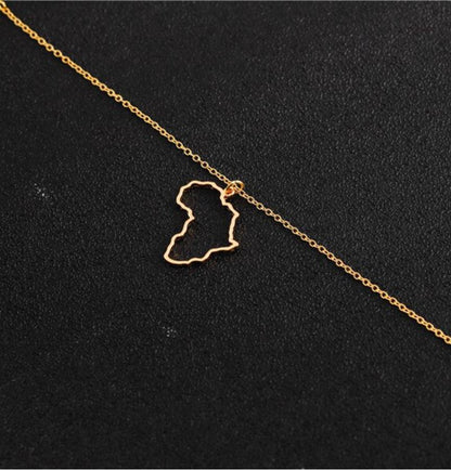 Africa Outline Necklace- (3 Color Options)- BULK BUY-51 PIECES!