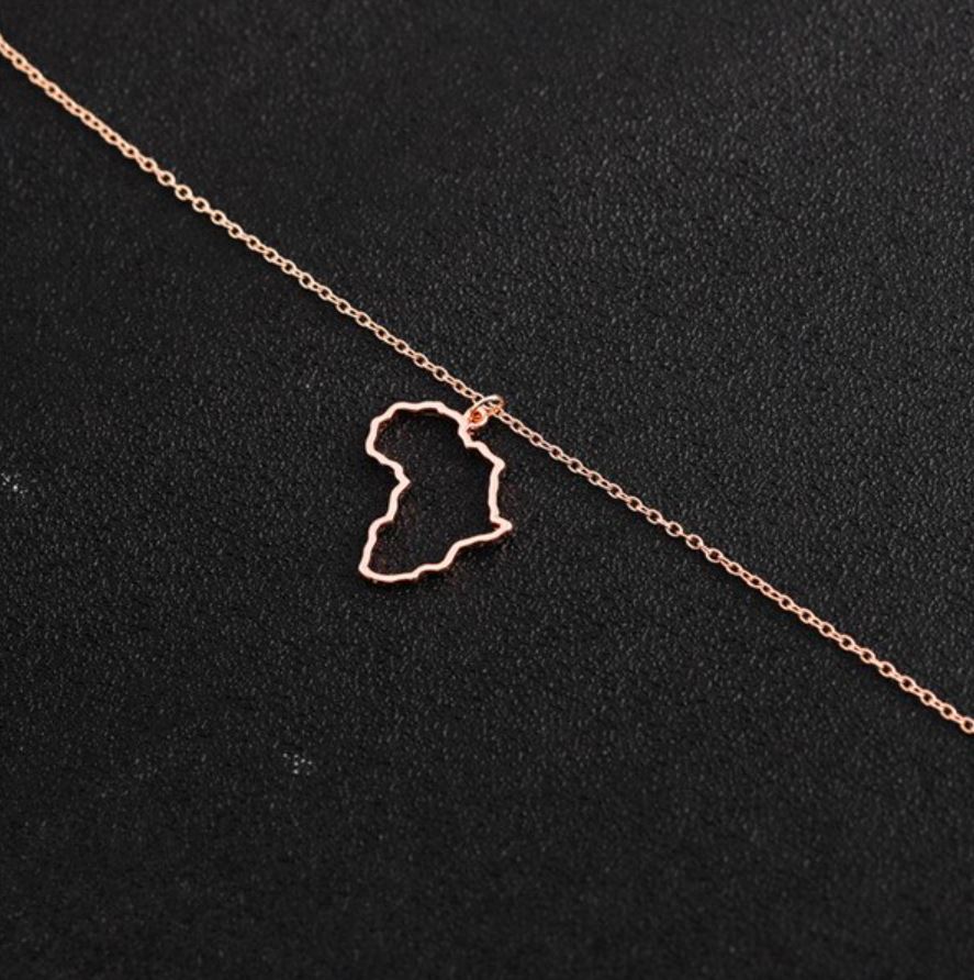 Africa Outline Necklace- (3 Color Options)- BULK BUY-51 PIECES!