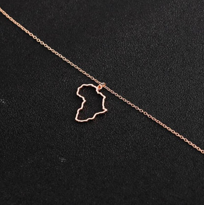 Africa Outline Necklace- (3 Color Options)- BULK BUY-51 PIECES!
