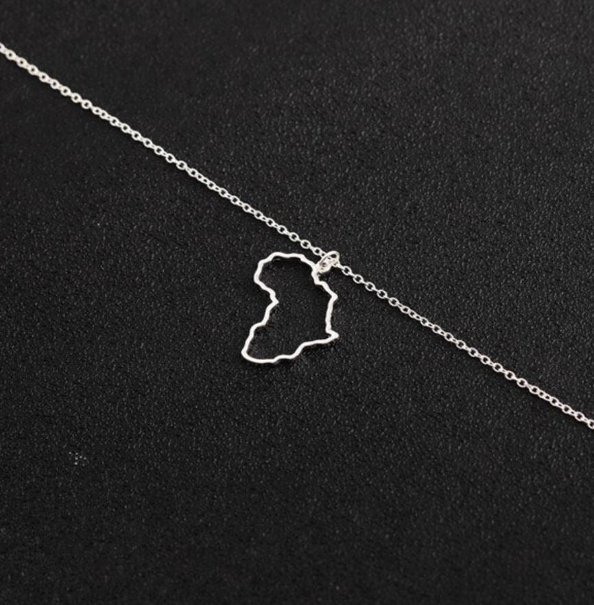 Africa Outline Necklace- (3 Color Options)- BULK BUY-51 PIECES!