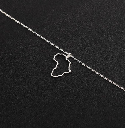 Africa Outline Necklace- (3 Color Options)- BULK BUY-51 PIECES!