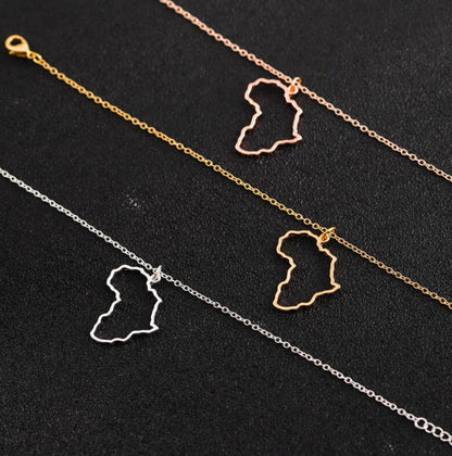 Africa Outline Necklace- (3 Color Options)- BULK BUY-51 PIECES!