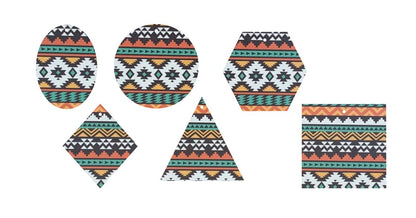 Aztec Orange- Printed Pattern Designs (Sets)