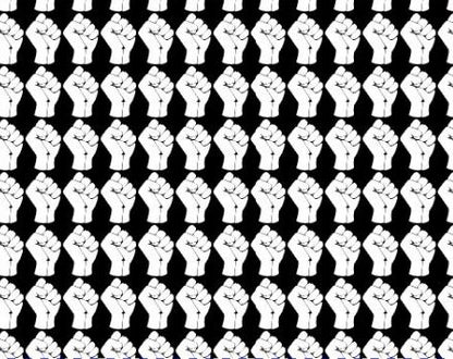 Black BG/ White Fist- Printed Pattern Designs (Sets)