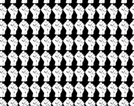 Black BG/ White Fist- Printed Pattern Designs (Sets)