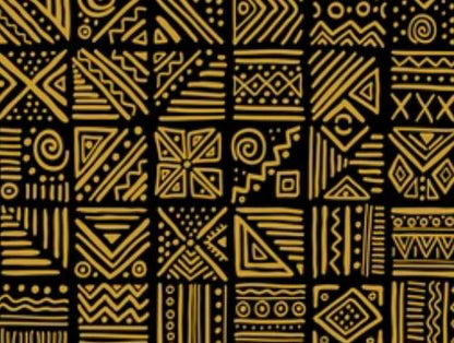 Black & Yellow Aztec- Printed Pattern Designs (Sets)