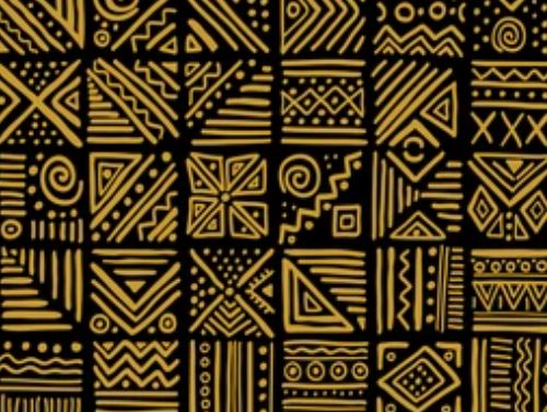 Black & Yellow Aztec- Printed Pattern Designs (Sets)