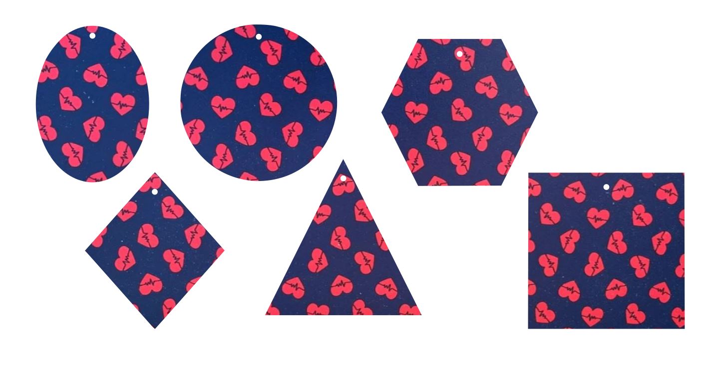 Blue Health Hearts- Printed Pattern Designs (Sets)